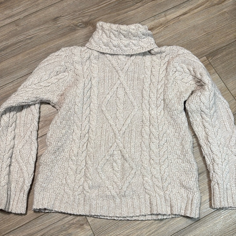 Cozy Cable Knit Turtleneck Sweater - Cream